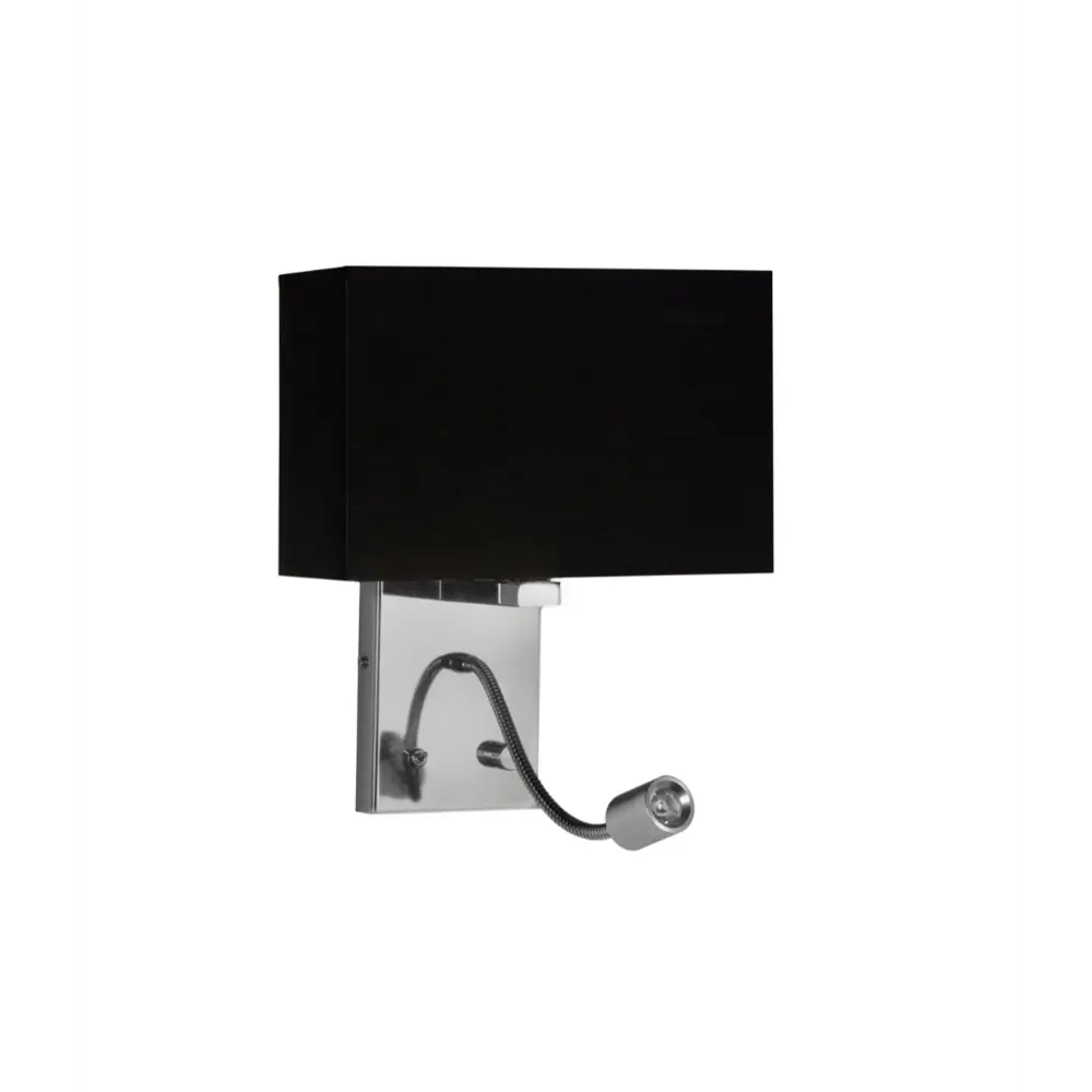 Фото Настенный светильник Lumina deco Kasni Ldw 6053-2 bk цвет хром/черный