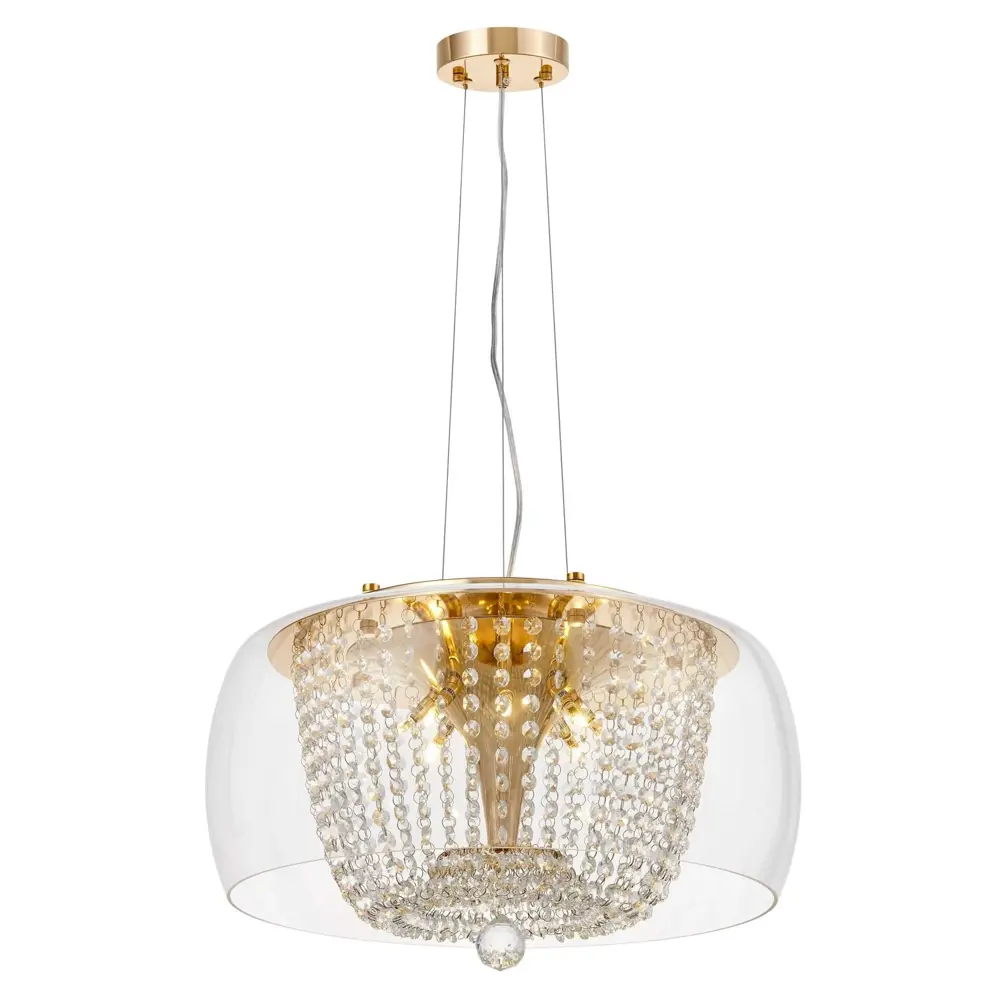 Фото 3 Светильник подвесной Lumina deco Disposa Ldp 7018-500 pr+f.gd 10 ламп 13 м² цвет прозрачный/золотой Фото 3 Светильник подвесной Lumina deco Disposa Ldp 7018-500 pr+f.gd 10 ламп 13 м² цвет прозрачный/золотой