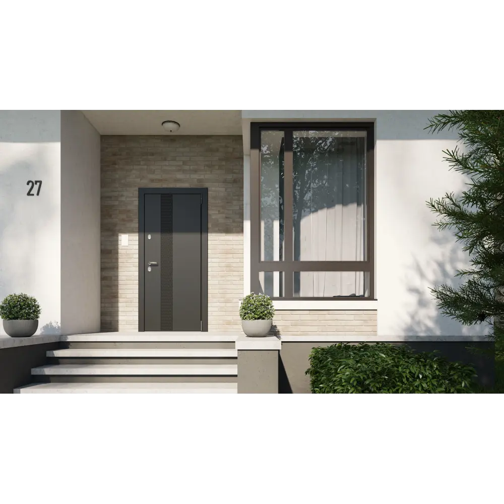 Фото 8 Входная дверь Torex Грата-1 левый 205x95см цвет насыщенный черный/КТ белый Фото 8 Входная дверь Torex Грата-1 левый 205x95см цвет насыщенный черный/КТ белый