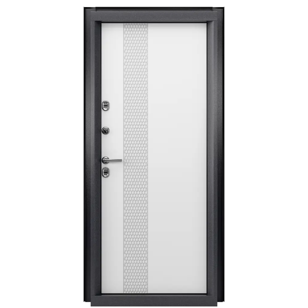 Фото 3 Входная дверь Torex Грата-1 левый 205x95см цвет насыщенный черный/КТ белый Фото 3 Входная дверь Torex Грата-1 левый 205x95см цвет насыщенный черный/КТ белый