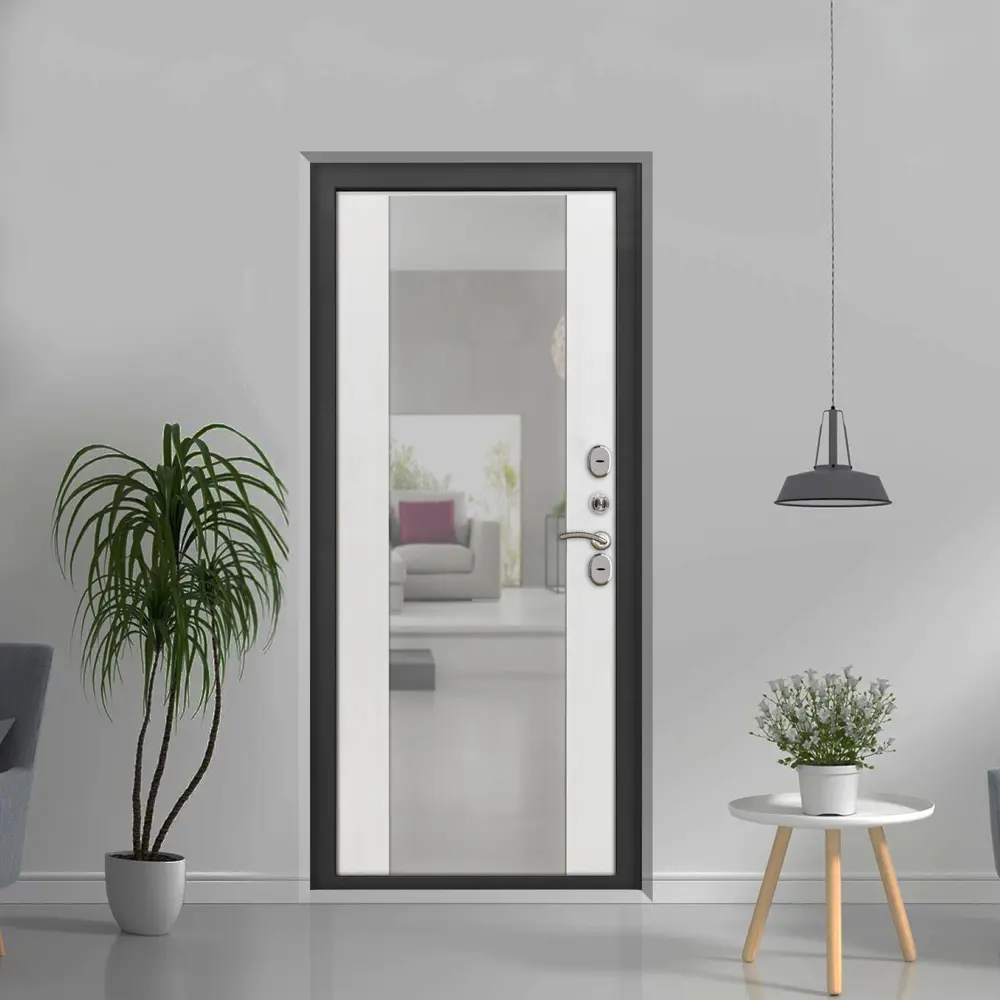 Фото 5 Дверь входная Дверипро Термо левый 205x96см цвет алиса ясень белый/серебряный антик с зеркалом Фото 5 Дверь входная Дверипро Термо левый 205x96см цвет алиса ясень белый/серебряный антик с зеркалом