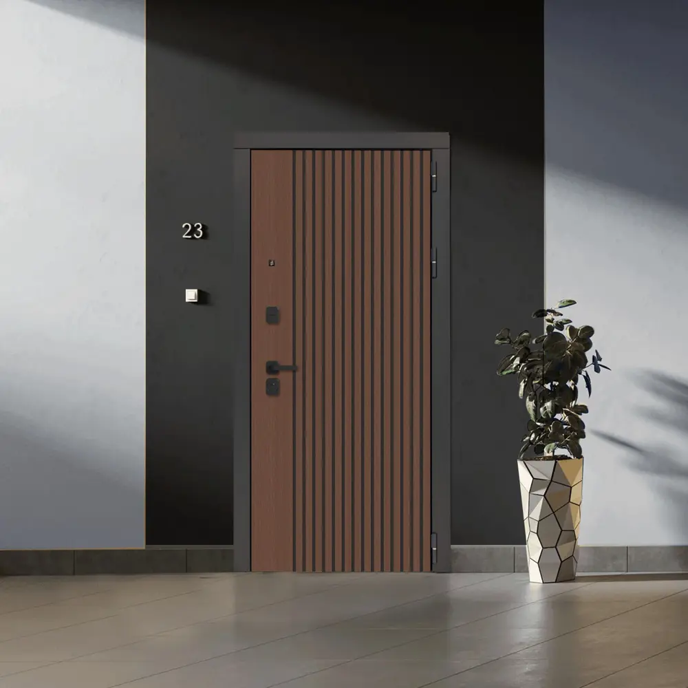 Фото 6 Входная дверь Дверипро 3K L-1106/ФЛ-14 левый 205x86см цвет дуб кантри с черной патиной/velluto bianco