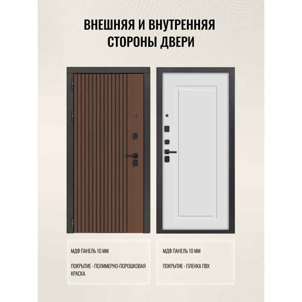 Фото 2 Входная дверь Дверипро 3K L-1106/ФЛ-25  левый 205x86см цвет дуб кантри с черной патиной/velluto bianco