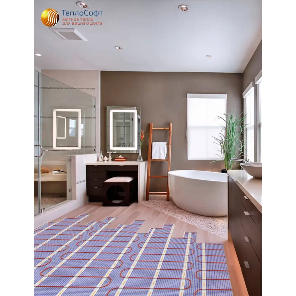 Фото 10 Нагревательный мат Теплософт 10 м² 1500 Вт 101500/эл Фото 10 Нагревательный мат Теплософт 10 м² 1500 Вт 101500/эл