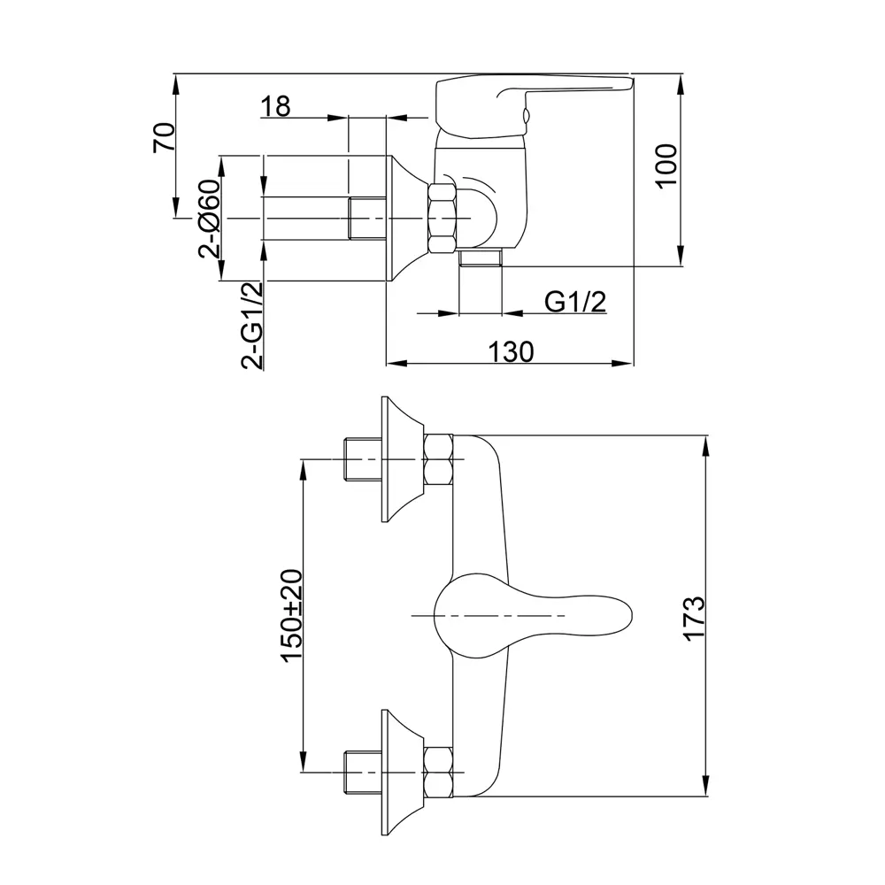 Фото 11 Смеситель для душа Juguni Pegas 0402.606 однорычажный цвет хром