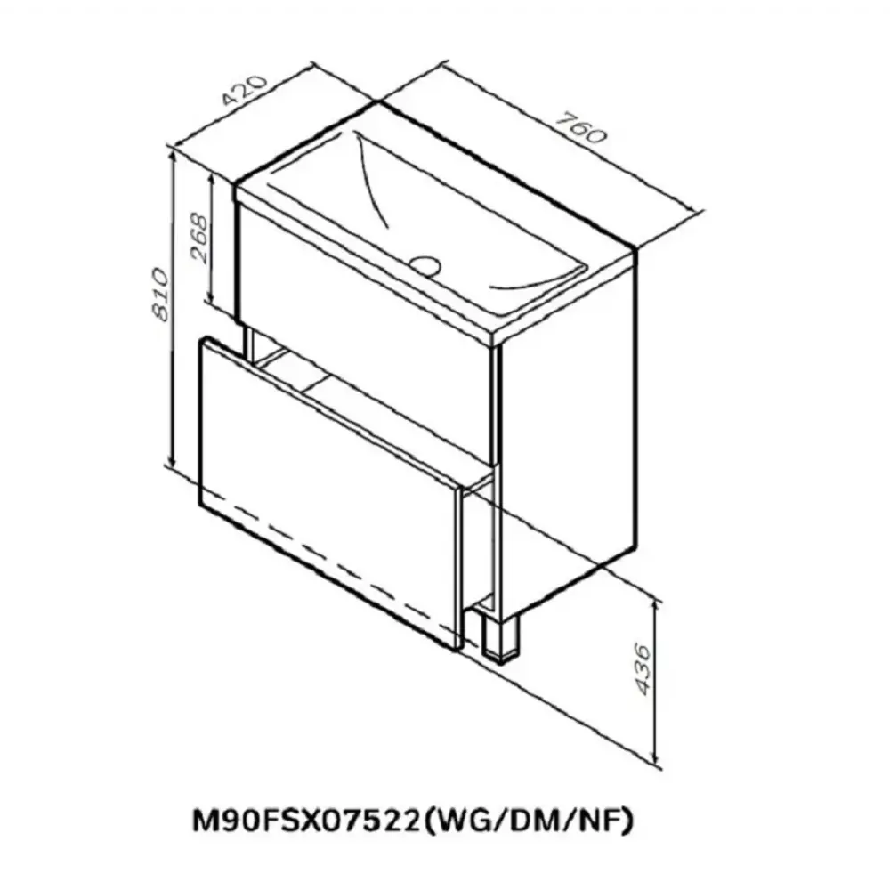 Фото 8 Тумба под раковину подвесная Am.pm M90-FSX0752-WC0752WG_7214 76см цвет белый, с раковиной
