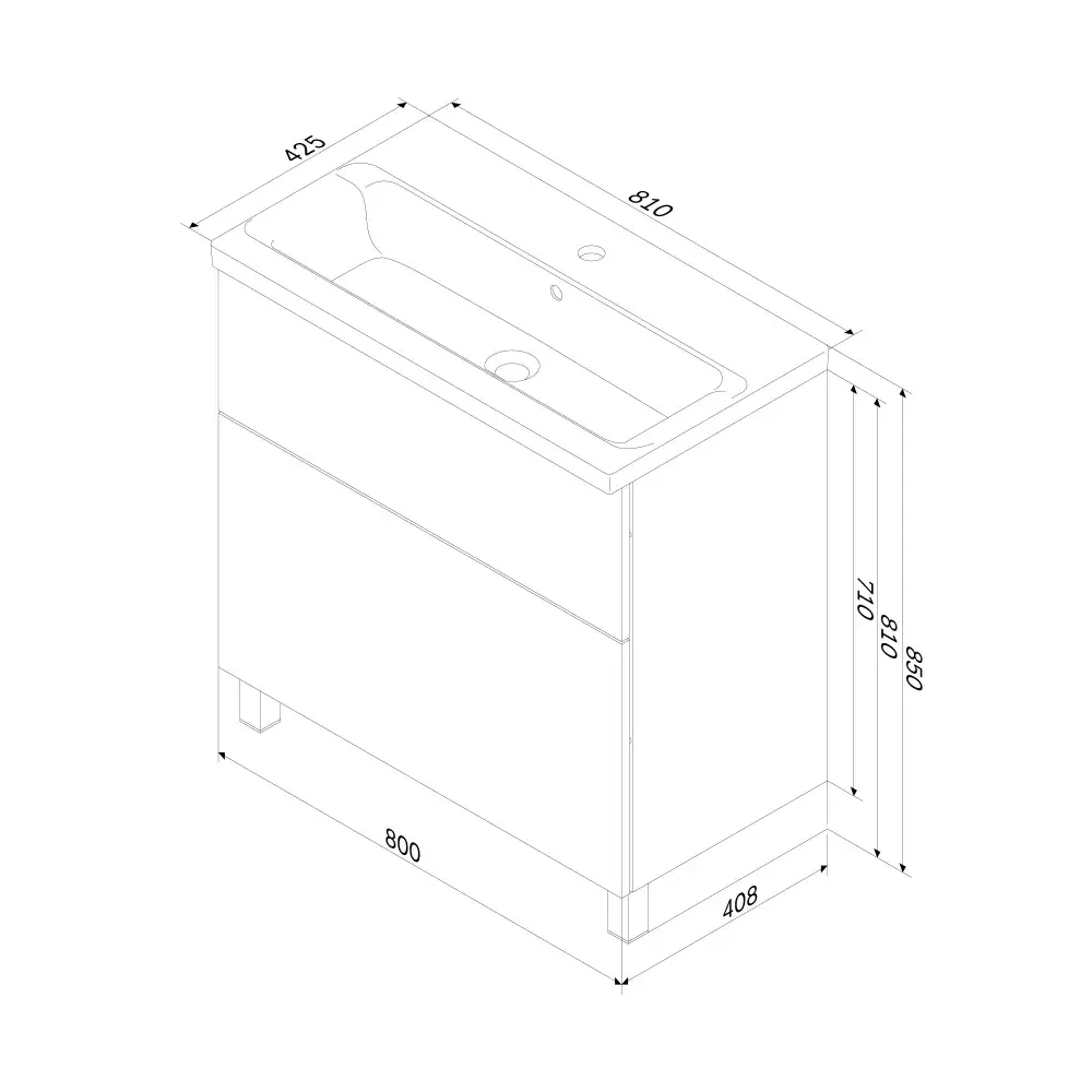 Фото 9 Тумба под раковину напольная Am.pm M90FSX0802WG_7214 80см цвет белый