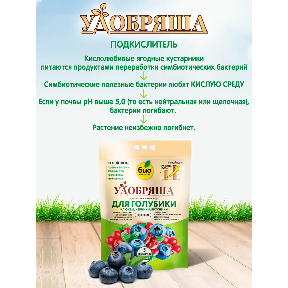 Фото 5 Удобрение Био-комплекс Удобряша для голубики брусники клюквы черники 2.8 кг Фото 5 Удобрение Био-комплекс Удобряша для голубики брусники клюквы черники 2.8 кг