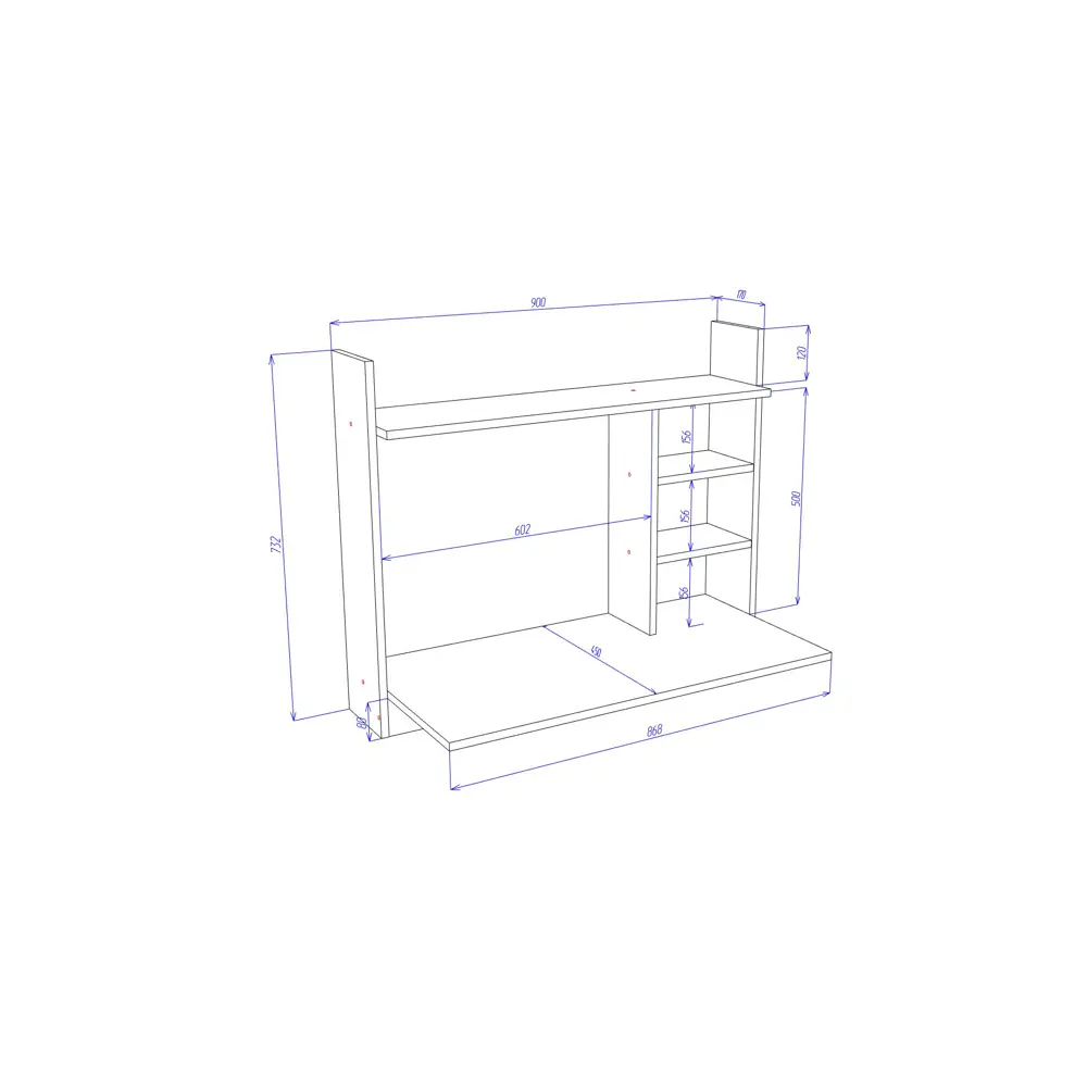 Фото 2 Стол подвесной Мэрдэс СтТ4 90x73x45 см ЛДСП цвет ясень шимо светлый