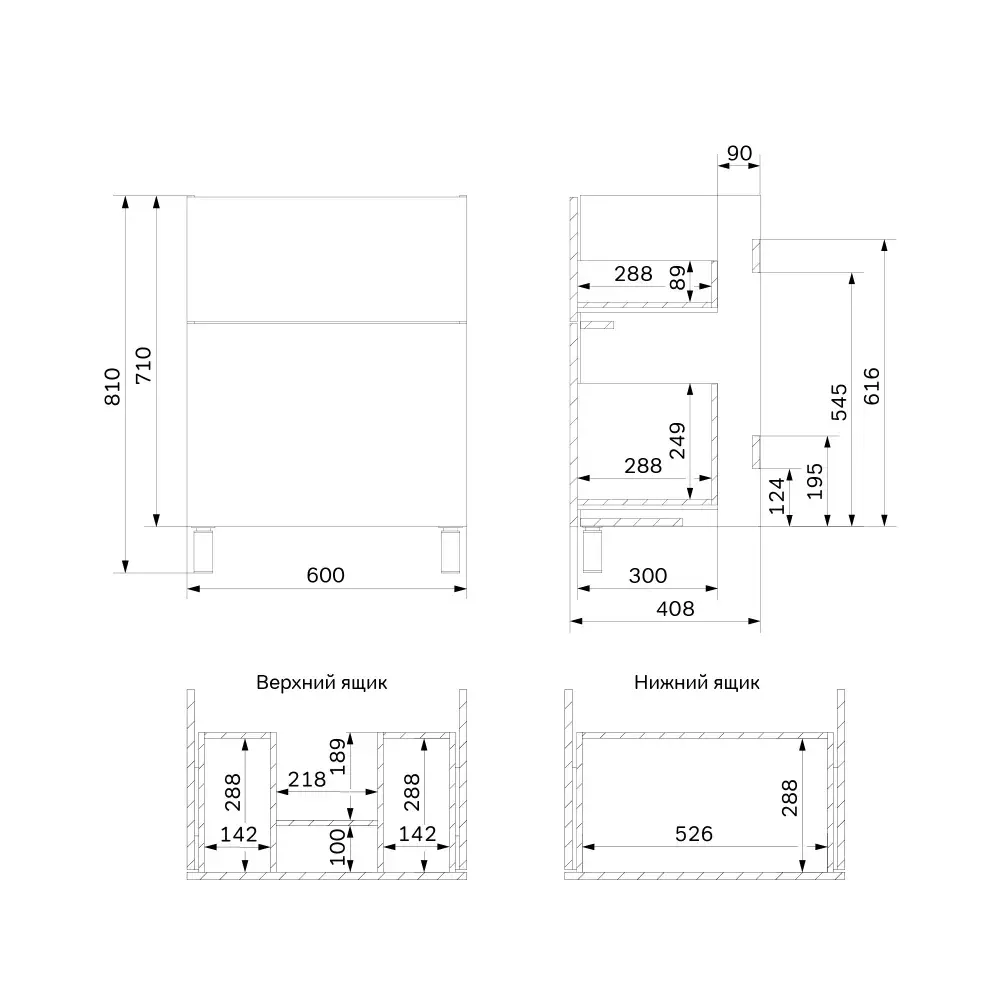 Фото 10 Тумба под раковину Am.pm M90FSX06022GM32 Gem напольная 60 см 2 ящика графит матовый