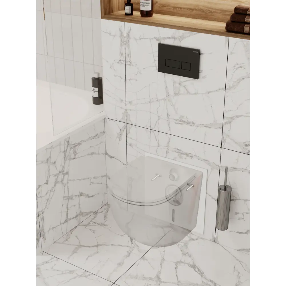 Фото 2 Инсталляция для подвесного унитаза Enio Profi EN7050050 с кнопкой Linea матовая черная