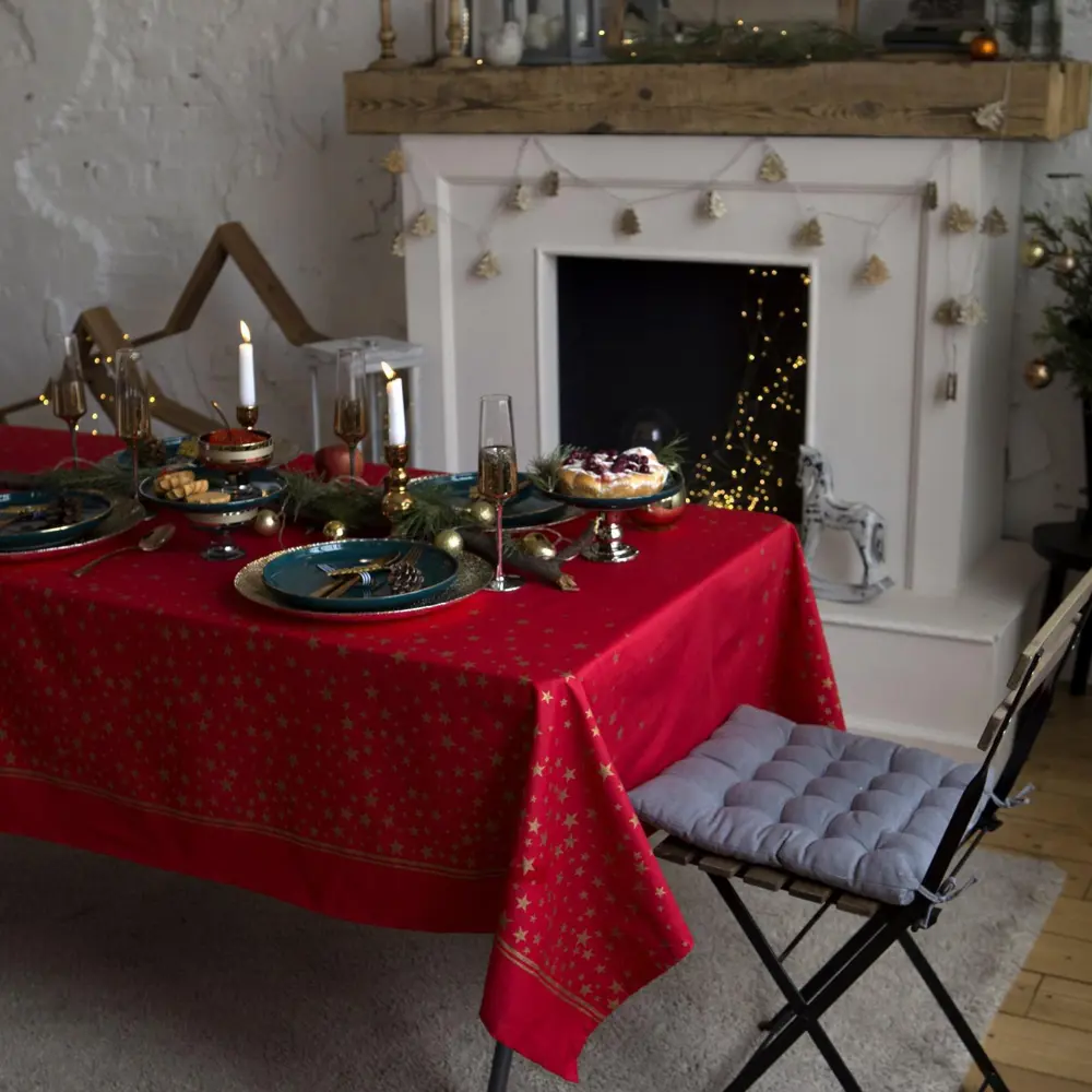 Фото 3 Скатерть на стол Этель Gold stars круглая 149x180 см цвет разноцветный Фото 3 Скатерть на стол Этель Gold stars круглая 149x180 см цвет разноцветный