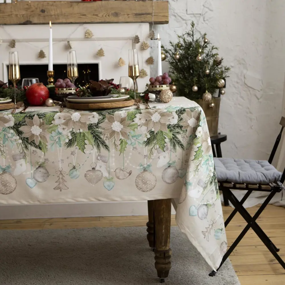 Фото 2 Скатерть на стол Этель Beautiful Сhristmas круглая 149x220 см цвет разноцветный Фото 2 Скатерть на стол Этель Beautiful Сhristmas круглая 149x220 см цвет разноцветный