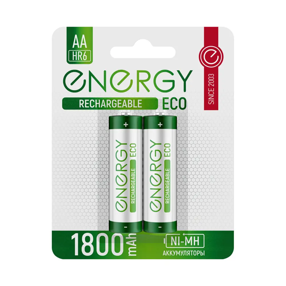 Фото Аккумулятор Energy Eco NIMH-1800-HR6/2B тип АА 2 шт