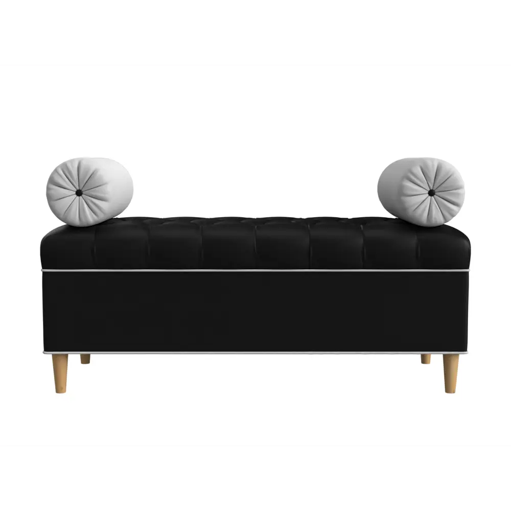 Фото 2 Банкетка Глория Лига диванов 29280 122x47x50 см экокожа цвет черный/белый Фото 2 Банкетка Глория Лига диванов 29280 122x47x50 см экокожа цвет черный/белый