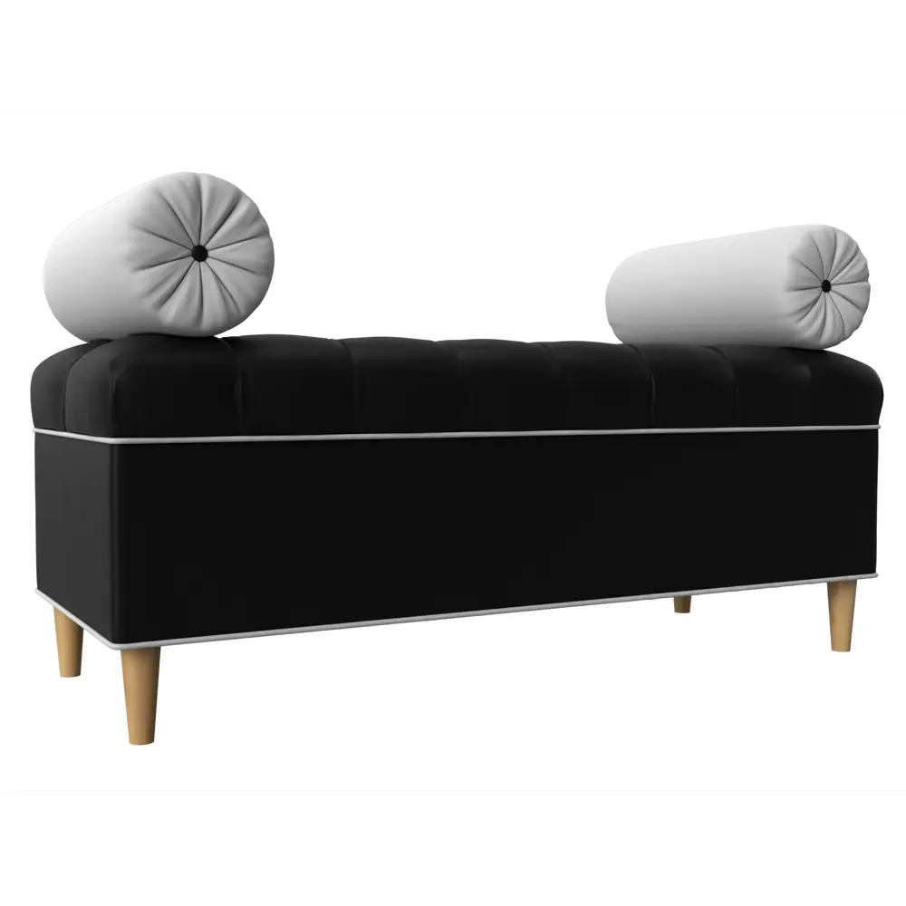 Фото Банкетка Глория Лига диванов 29280 122x47x50 см экокожа цвет черный/белый Фото Банкетка Глория Лига диванов 29280 122x47x50 см экокожа цвет черный/белый