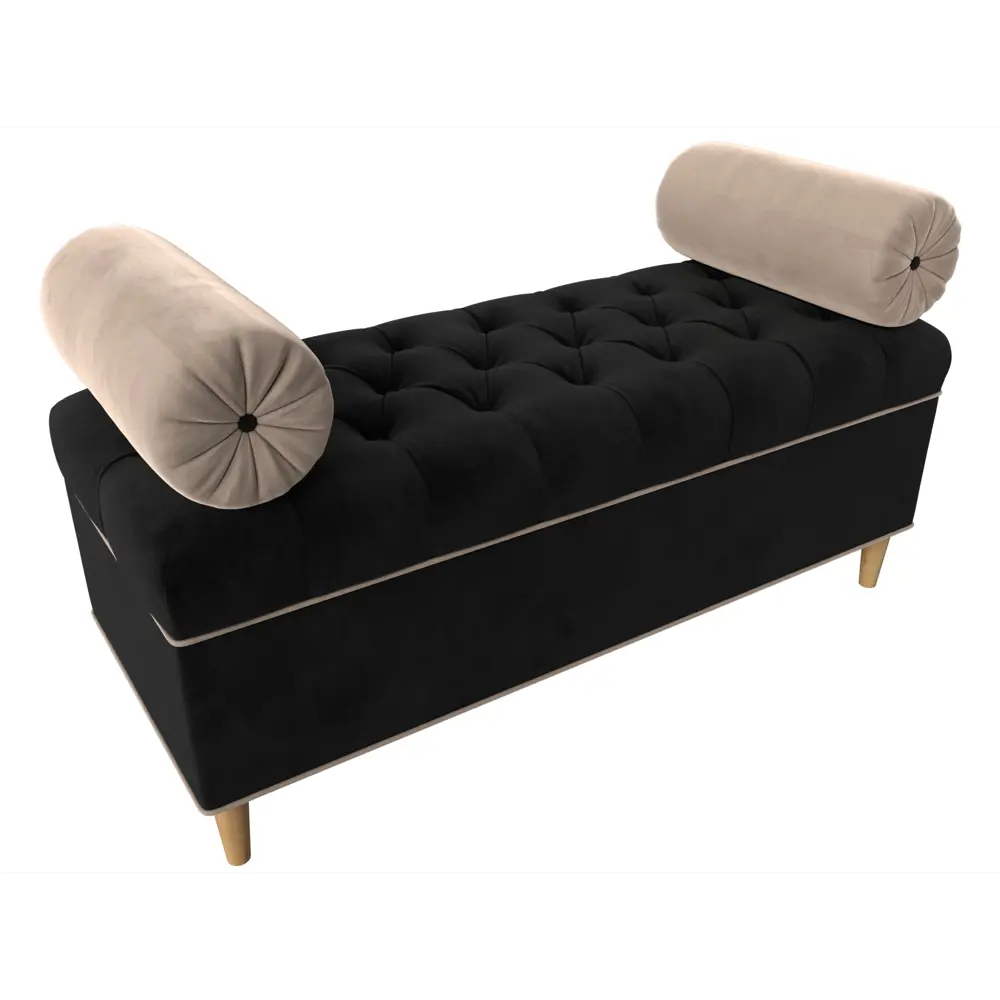 Фото 5 Банкетка Глория Лига диванов 113667 122x47x50 см велюр цвет черный/бежевый Фото 5 Банкетка Глория Лига диванов 113667 122x47x50 см велюр цвет черный/бежевый