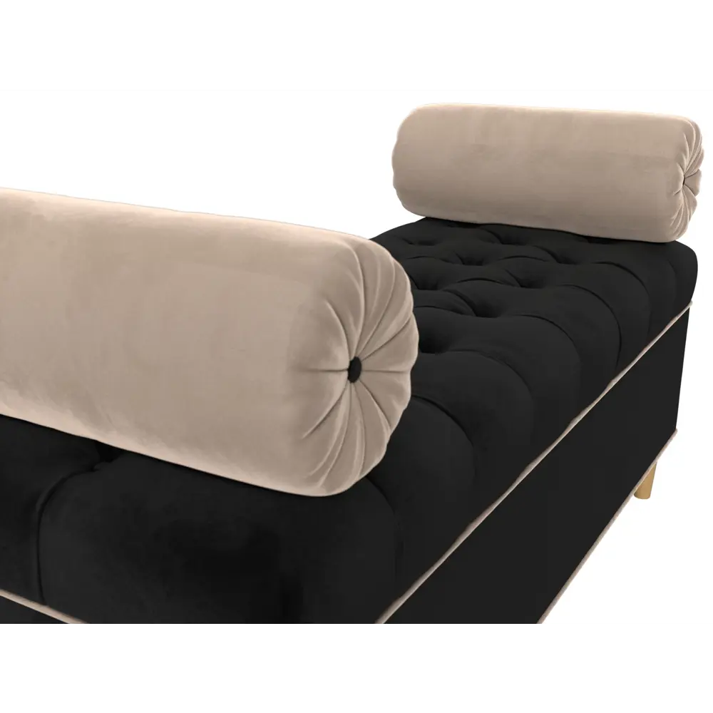 Фото 4 Банкетка Глория Лига диванов 113667 122x47x50 см велюр цвет черный/бежевый Фото 4 Банкетка Глория Лига диванов 113667 122x47x50 см велюр цвет черный/бежевый