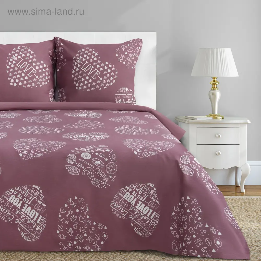 Фото 3 Комплект постельного белья Этель Te amo 3988385 хлопок 2-спальный наволочки 70 x 70- 2 шт цвет разноцветный Фото 3 Комплект постельного белья Этель Te amo 3988385 хлопок 2-спальный наволочки 70 x 70- 2 шт цвет разноцветный