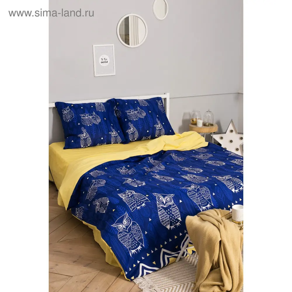 Фото 11 Комплект постельного белья Этель Ушастые совы 3988365 хлопок 2-спальный наволочки 70 x 70- 2 шт цвет разноцветный