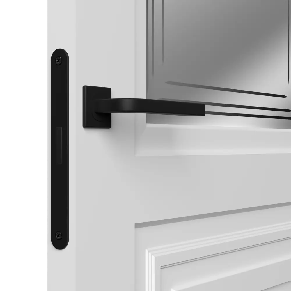 Фото 4 Дверь межкомнатная со стеклом Комфорт-3 80x200 см ПВХ цвет белый с замком и петлями Фото 4 Дверь межкомнатная со стеклом Комфорт-3 80x200 см ПВХ цвет белый с замком и петлями