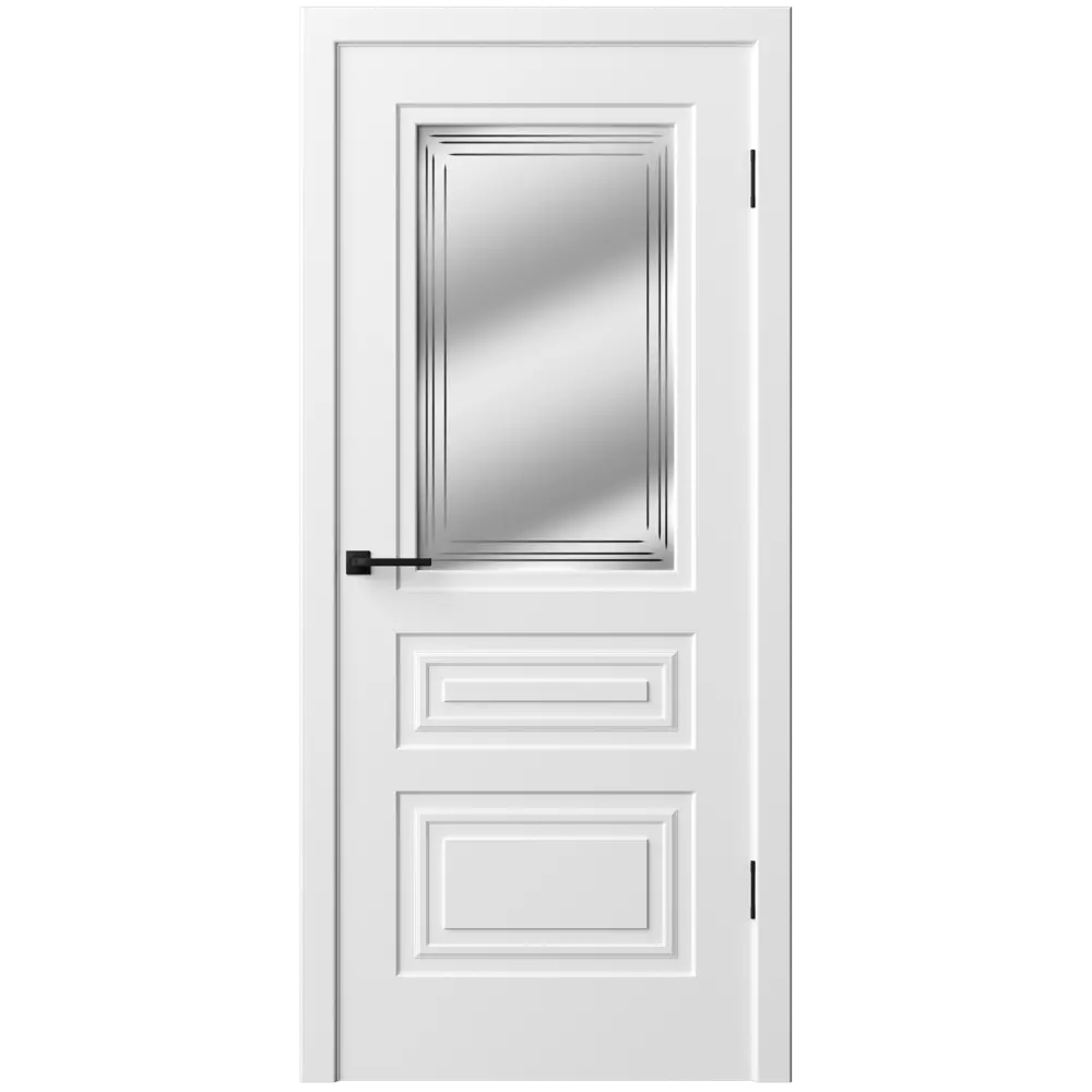Фото 2 Дверь межкомнатная со стеклом Комфорт-3 80x200 см ПВХ цвет белый с замком и петлями Фото 2 Дверь межкомнатная со стеклом Комфорт-3 80x200 см ПВХ цвет белый с замком и петлями