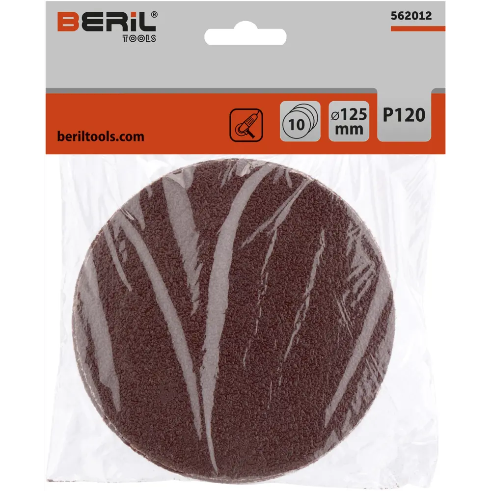 Фото Круг шлифовальный Beril 562012 P120 125 мм, 10 шт