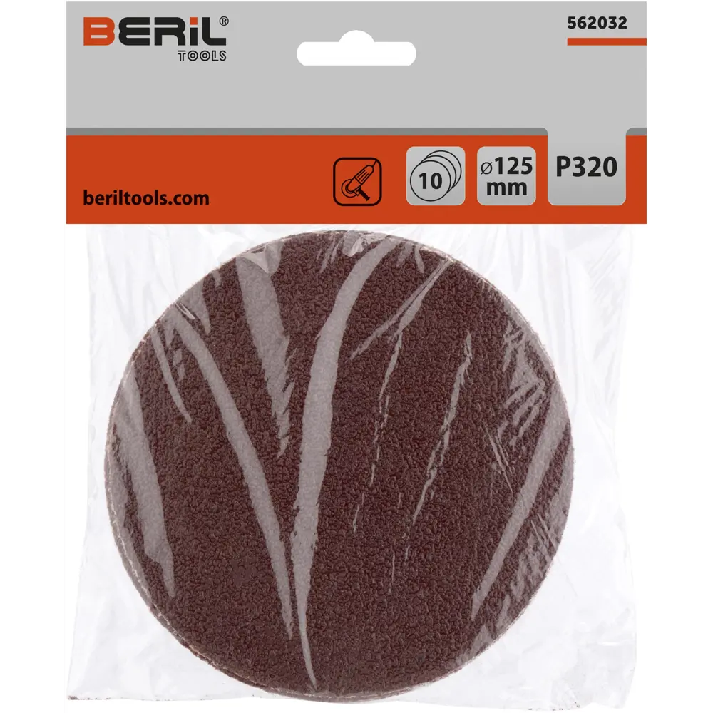 Фото Круг шлифовальный Beril 562032 P320 125 мм, 10 шт