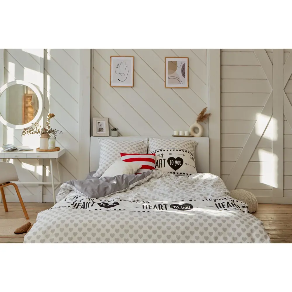 Фото 11 Комплект постельного белья Этель My heart 5181637 хлопок 2-спальный наволочки 70 x 70- 2 шт цвет разноцветный Фото 11 Комплект постельного белья Этель My heart 5181637 хлопок 2-спальный наволочки 70 x 70- 2 шт цвет разноцветный