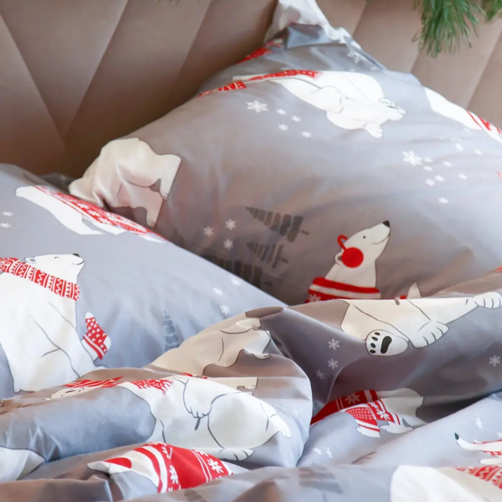 Фото 5 Комплект постельного белья Этель Зимние игры 4482239 хлопок 1.5-спальный наволочки 70 x 70- 2 шт цвет разноцветный