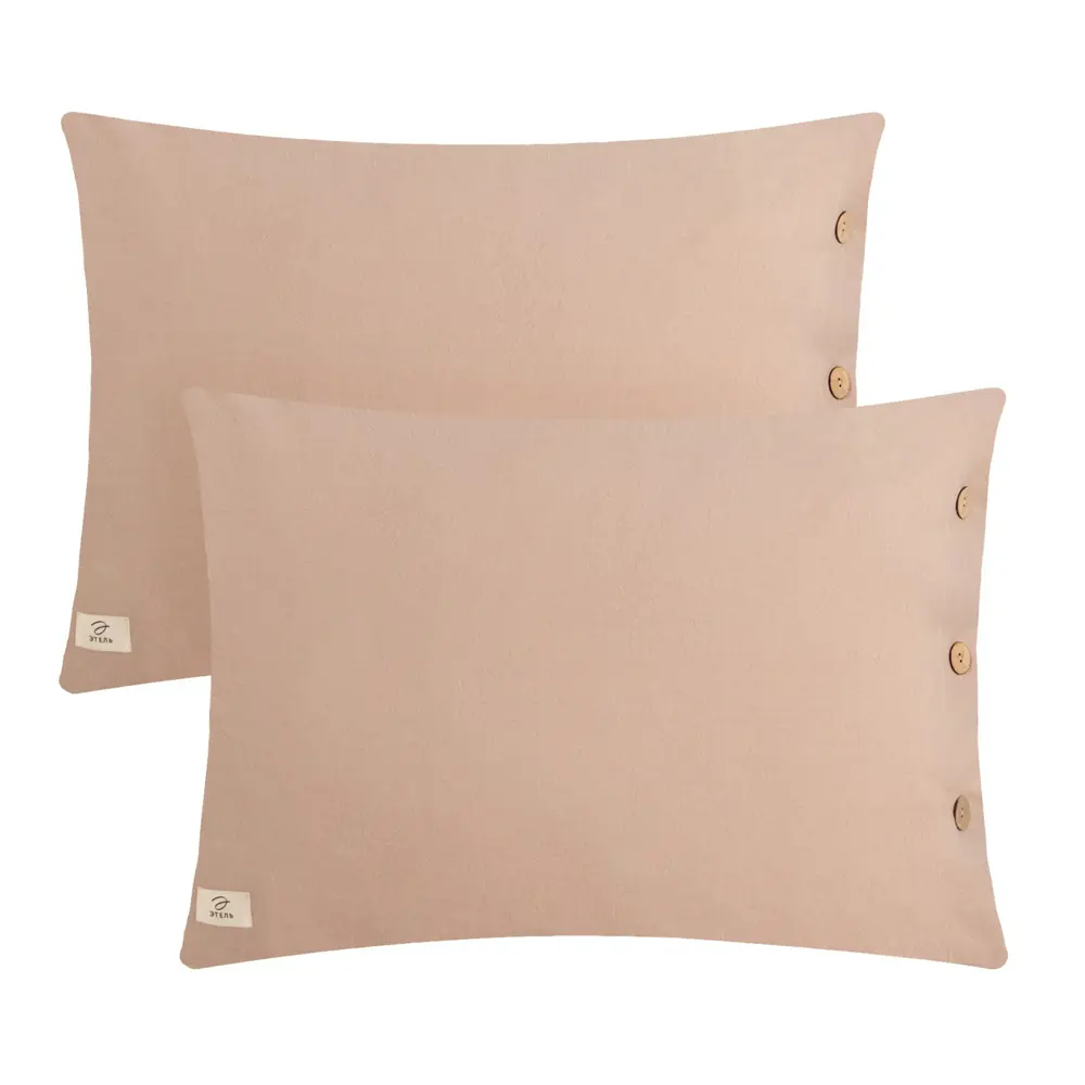 Фото Наволочка Этель 9241586 70x50 см хлопок 2 шт цвет бежевый Фото Наволочка Этель 9241586 70x50 см хлопок 2 шт цвет бежевый