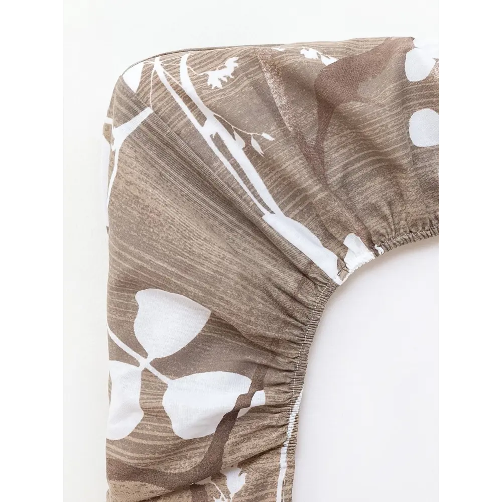 Фото 5 Простыня Этель Кремовое утро 180x214 см хлопок на резинке цвет разноцветный