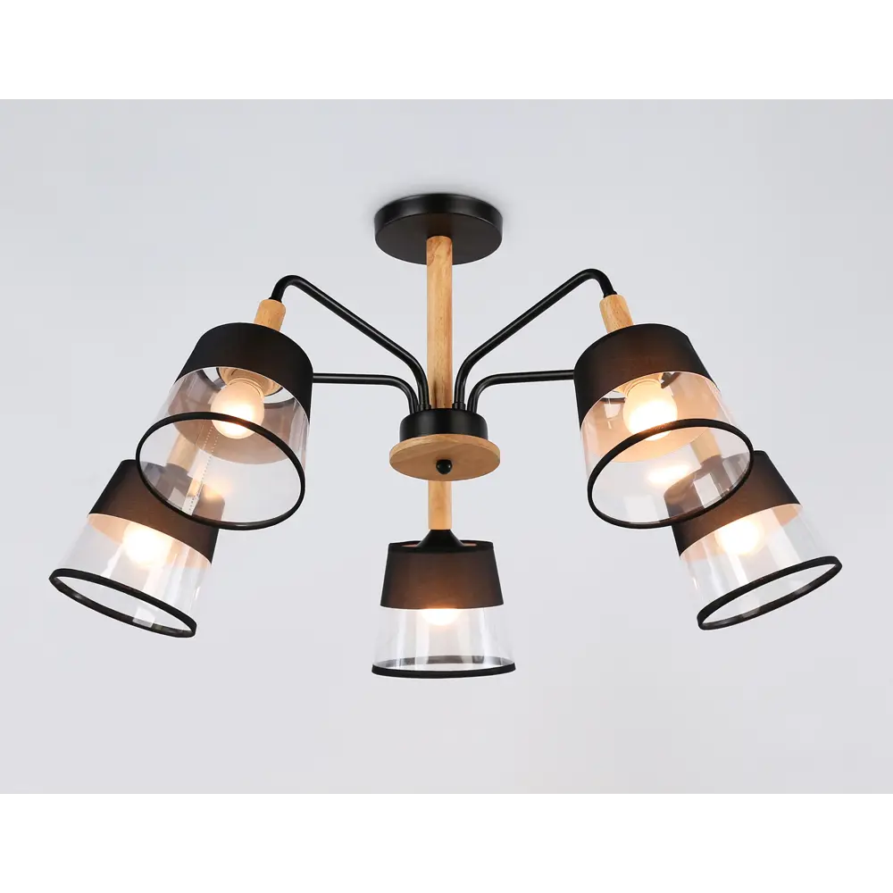 Фото Светильник подвесной Ambrella light Modern homy wood Tr4741 5 ламп 10 м² цвет черный Фото Светильник подвесной Ambrella light Modern homy wood Tr4741 5 ламп 10 м² цвет черный