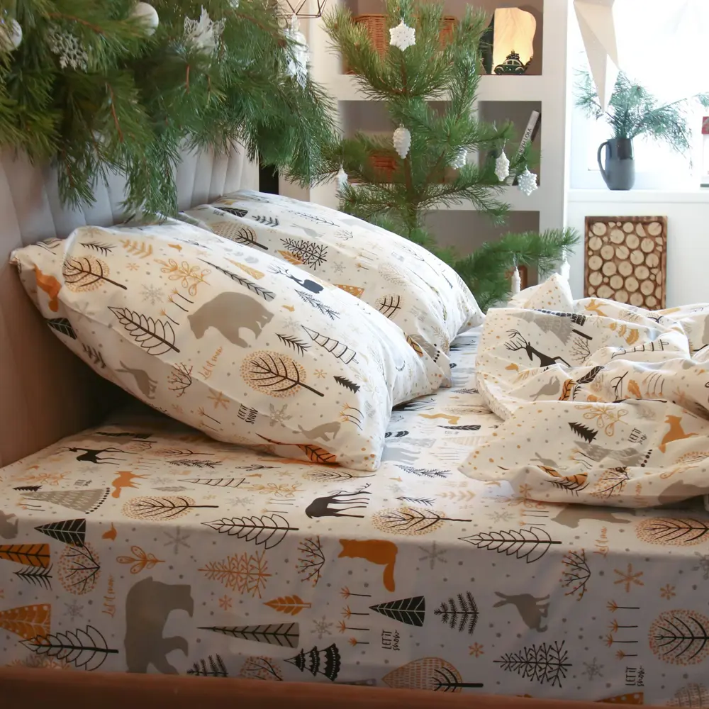 Фото 4 Комплект постельного белья Этель Let it snow (вид 1) 4349497 хлопок 1.5-спальный наволочки 70 x 70- 2 шт цвет разноцветный