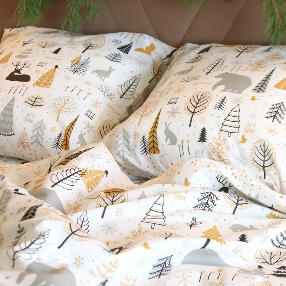 Фото 3 Комплект постельного белья Этель Let it snow (вид 1) 4349497 хлопок 1.5-спальный наволочки 70 x 70- 2 шт цвет разноцветный