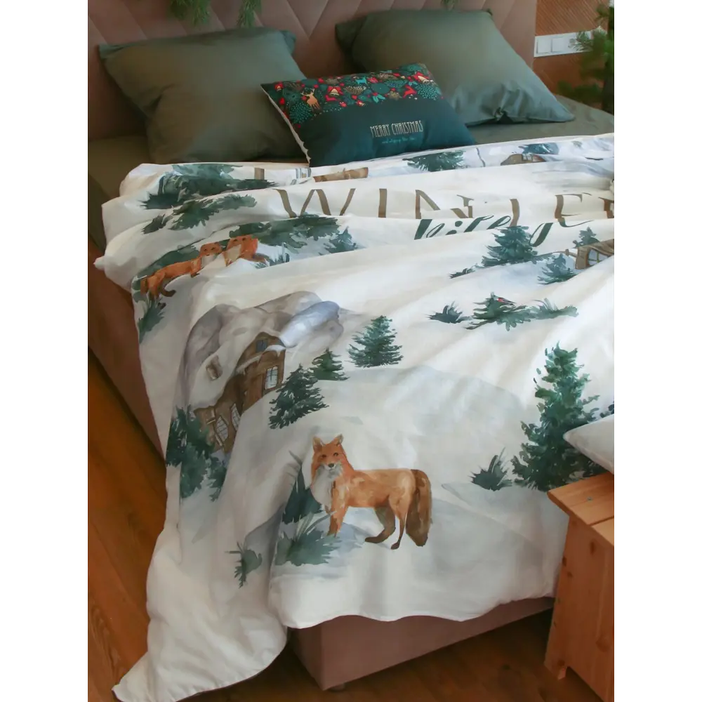 Фото 5 Комплект постельного белья Этель Winter village 7356779 хлопок 1.5-спальный наволочки 70 x 70- 2 шт цвет разноцветный