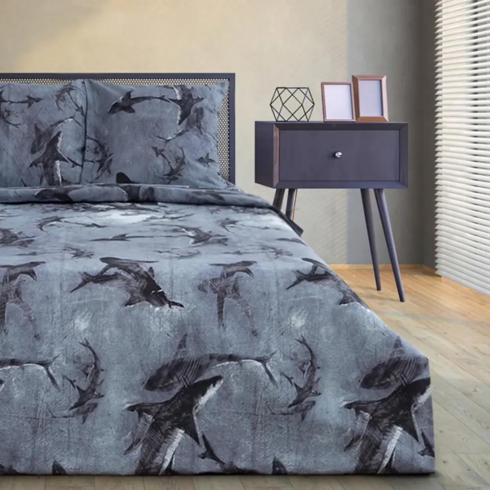 Фото 3 Комплект постельного белья Этель Shark 7533838 хлопок 2-спальный наволочки 70 x 70- 2 шт цвет разноцветный Фото 3 Комплект постельного белья Этель Shark 7533838 хлопок 2-спальный наволочки 70 x 70- 2 шт цвет разноцветный