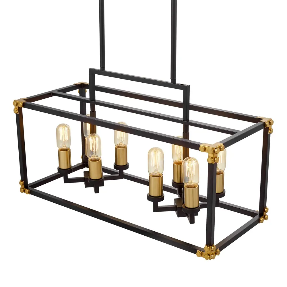 Фото 2 Светильник подвесной Lumina deco Waldorf Ldp 1140-8 bk+md 8 ламп 19 м² цвет черный Фото 2 Светильник подвесной Lumina deco Waldorf Ldp 1140-8 bk+md 8 ламп 19 м² цвет черный