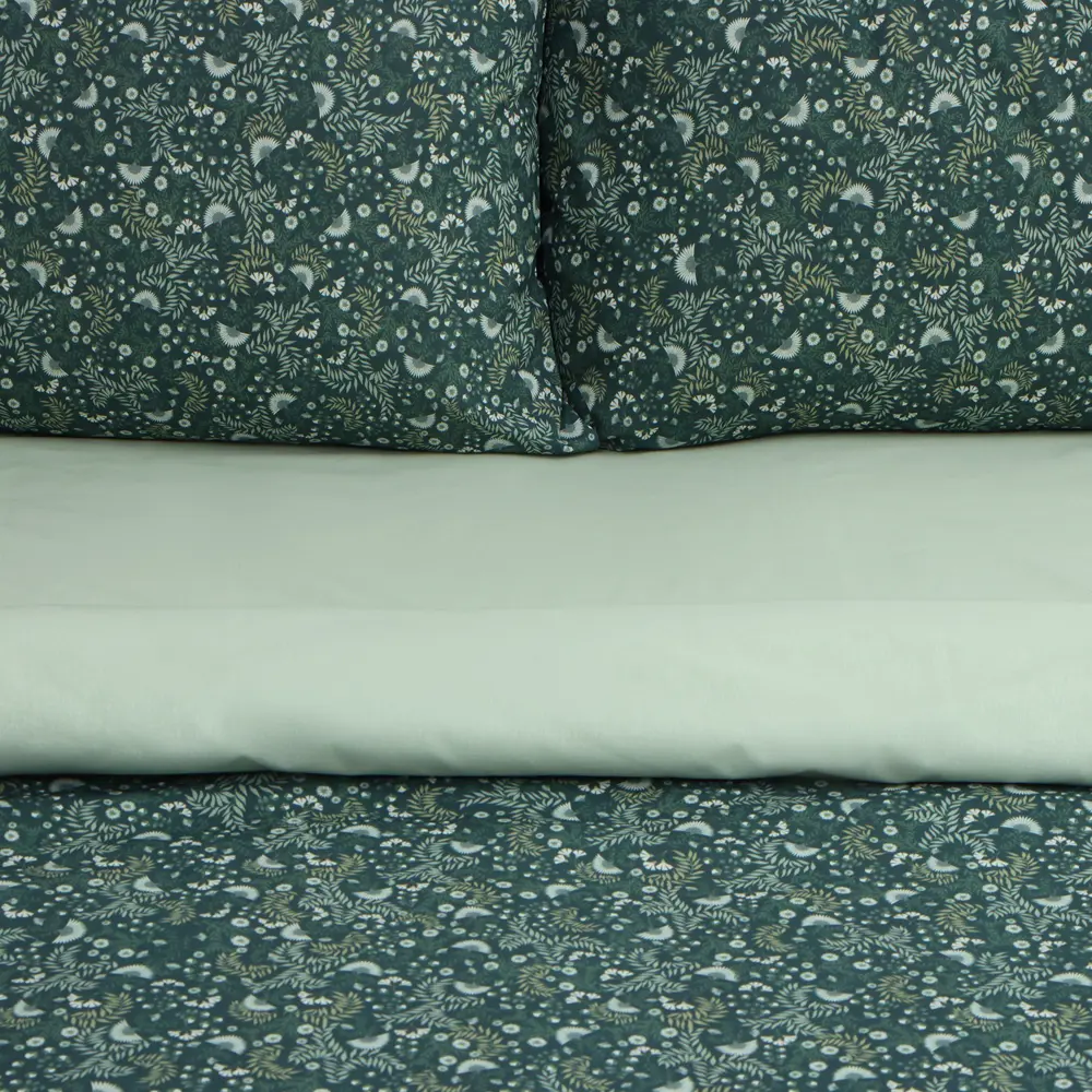 Фото 4 Комплект постельного белья Этель Small leaves 9947006 хлопок 1.5-спальный наволочки 70 x 70- 2 шт цвет разноцветный