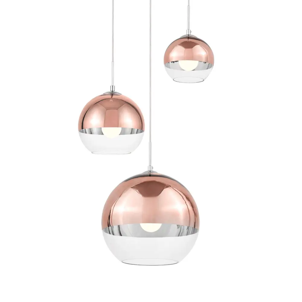 Фото 4 Светильник подвесной Lumina deco Veroni Ldp 1029-3 r.gd 3 лампы 5 м² цвет прозрачный/розовое золото