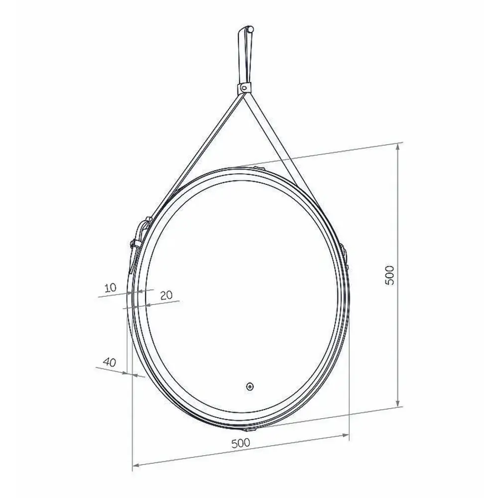 Фото 4 Зеркало для ванной Apeggo Felicia D 50 на ремне из натуральной кожи черного цвета Фото 4 Зеркало для ванной Apeggo Felicia D 50 на ремне из натуральной кожи черного цвета