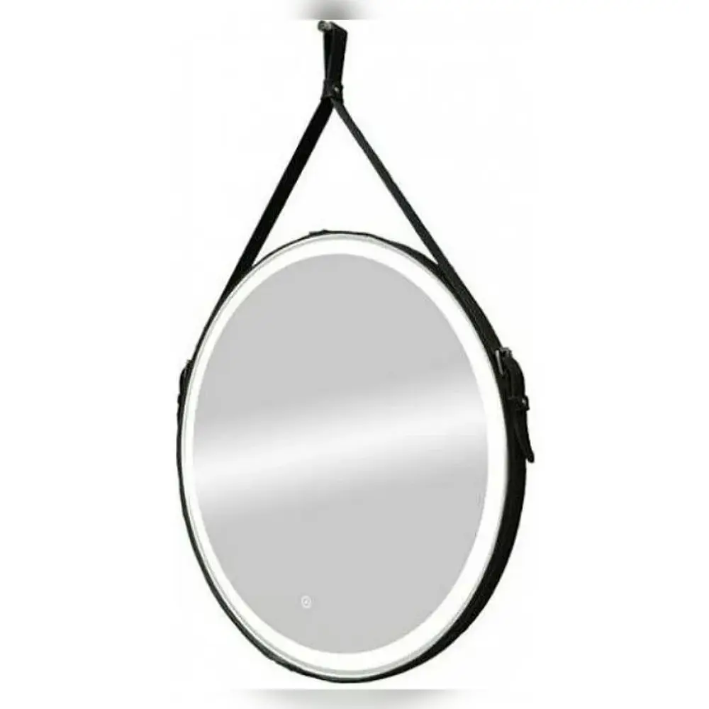 Фото 2 Зеркало для ванной Apeggo Felicia D 65 на ремне из натуральной кожи черного цвета Фото 2 Зеркало для ванной Apeggo Felicia D 65 на ремне из натуральной кожи черного цвета