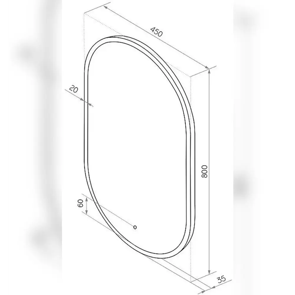 Фото 3 Зеркало для ванной Apeggo Gala с подсветкой Led 450x80 цвет белый Фото 3 Зеркало для ванной Apeggo Gala с подсветкой Led 450x80 цвет белый