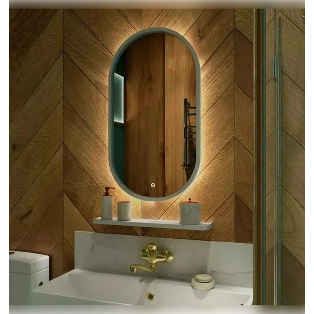 Фото 4 Зеркало для ванной Apeggo Gala с подсветкой Led 450x80 цвет белый Фото 4 Зеркало для ванной Apeggo Gala с подсветкой Led 450x80 цвет белый