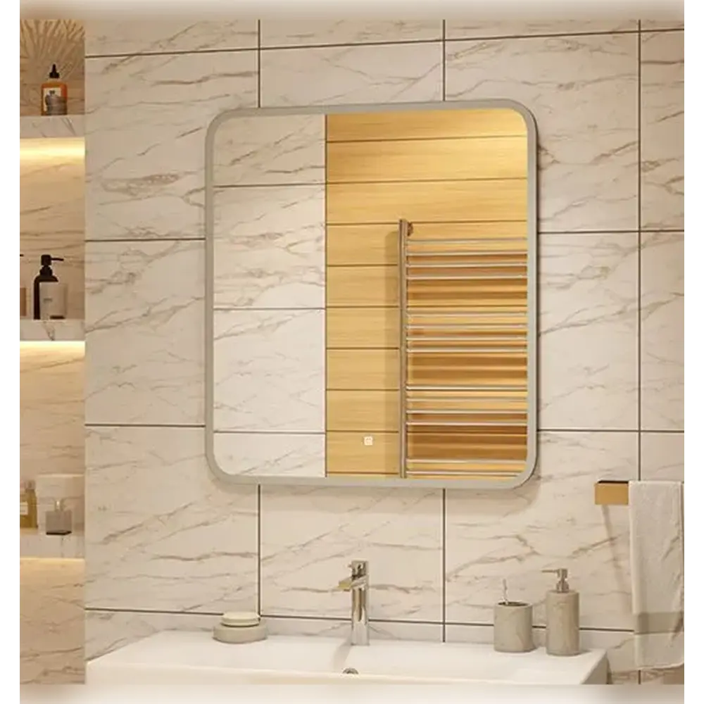 Фото 2 Зеркало для ванной Apeggo Delfina с подсветкой Led 80x90 Фото 2 Зеркало для ванной Apeggo Delfina с подсветкой Led 80x90