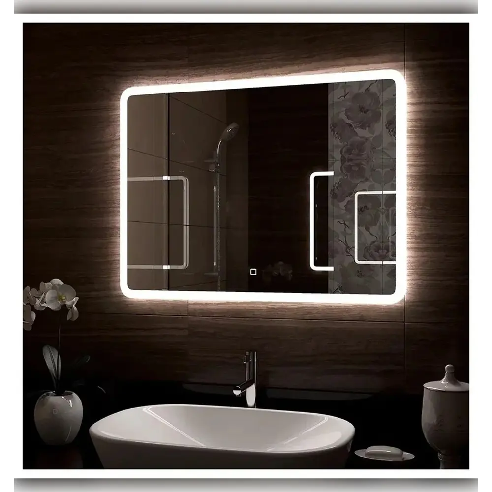 Фото 4 Зеркало для ванной Apeggo Berta с подсветкой Led 90x80 Фото 4 Зеркало для ванной Apeggo Berta с подсветкой Led 90x80