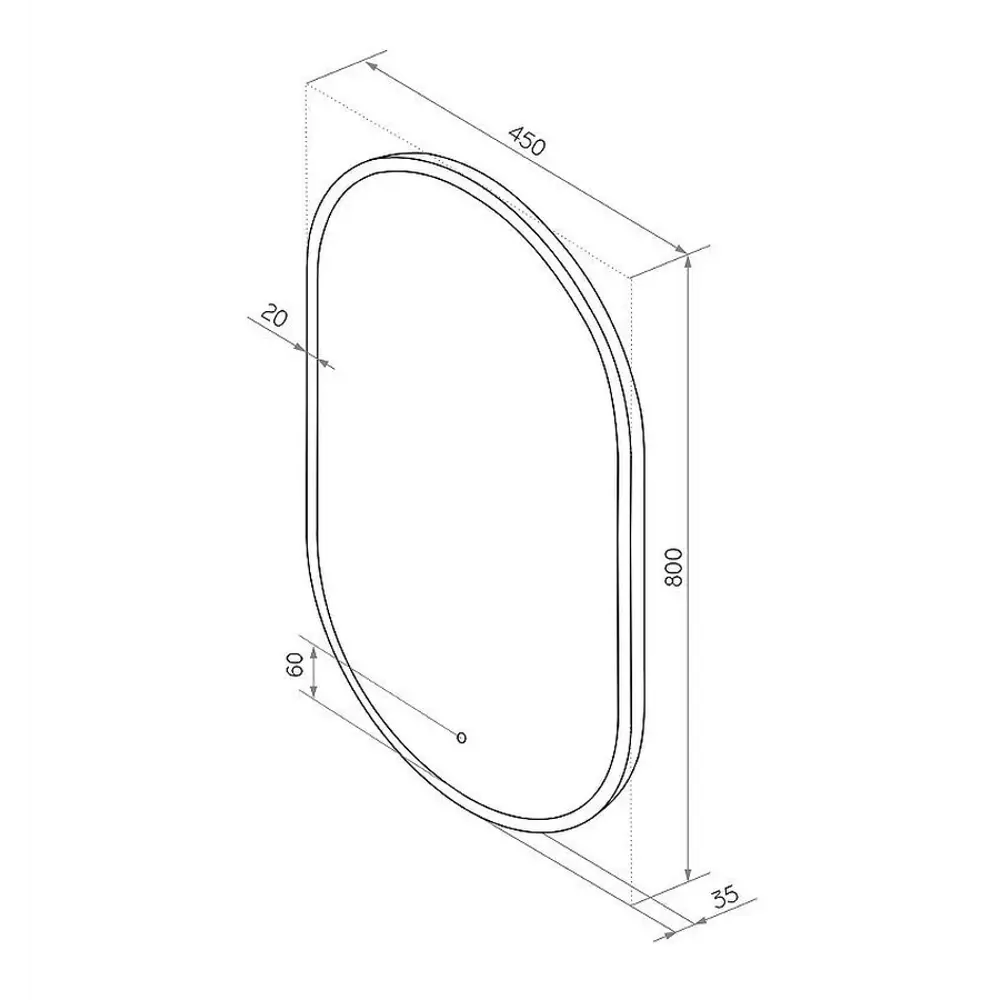 Фото 3 Зеркало для ванной Apeggo Gala с подсветкой Led 45x80 цвет черный Фото 3 Зеркало для ванной Apeggo Gala с подсветкой Led 45x80 цвет черный