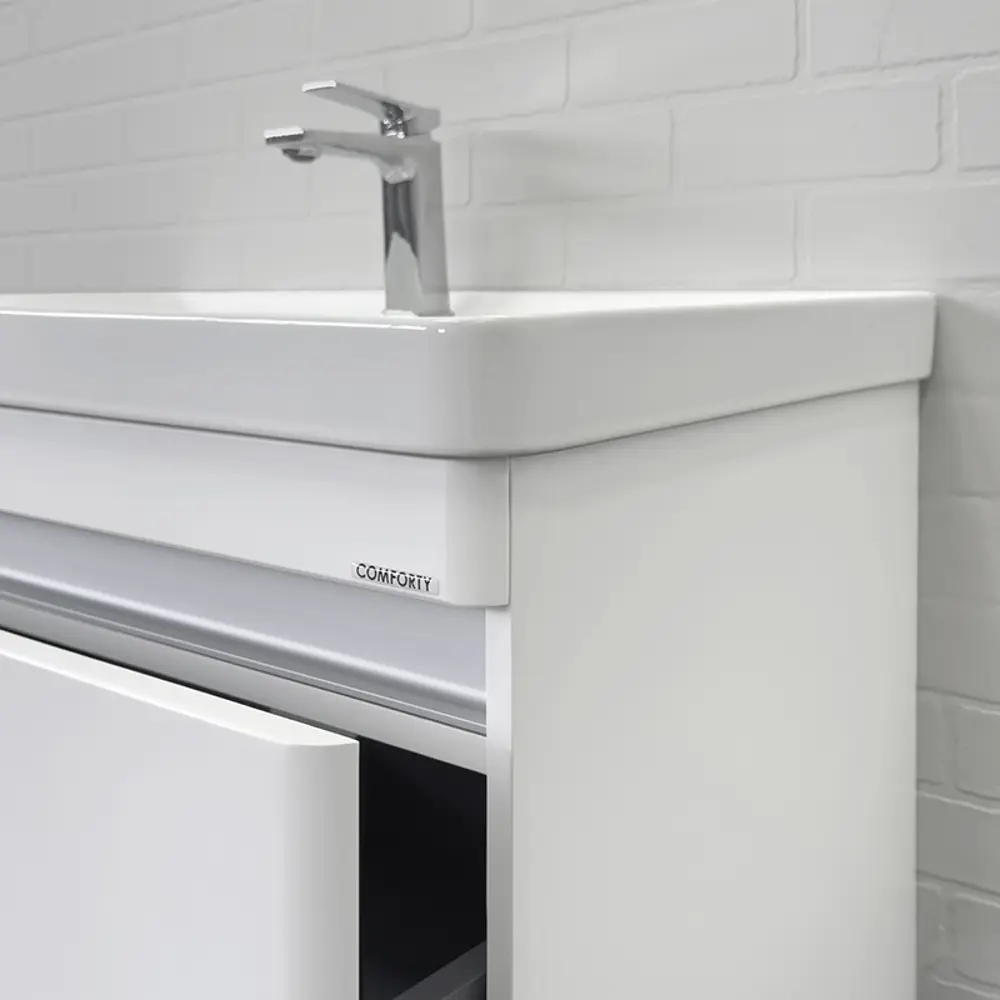 Фото 5 Тумба с раковиной напольная Comforty Валдай-80Н белая матовая, раковина Comforty 4480 Фото 5 Тумба с раковиной напольная Comforty Валдай-80Н белая матовая, раковина Comforty 4480