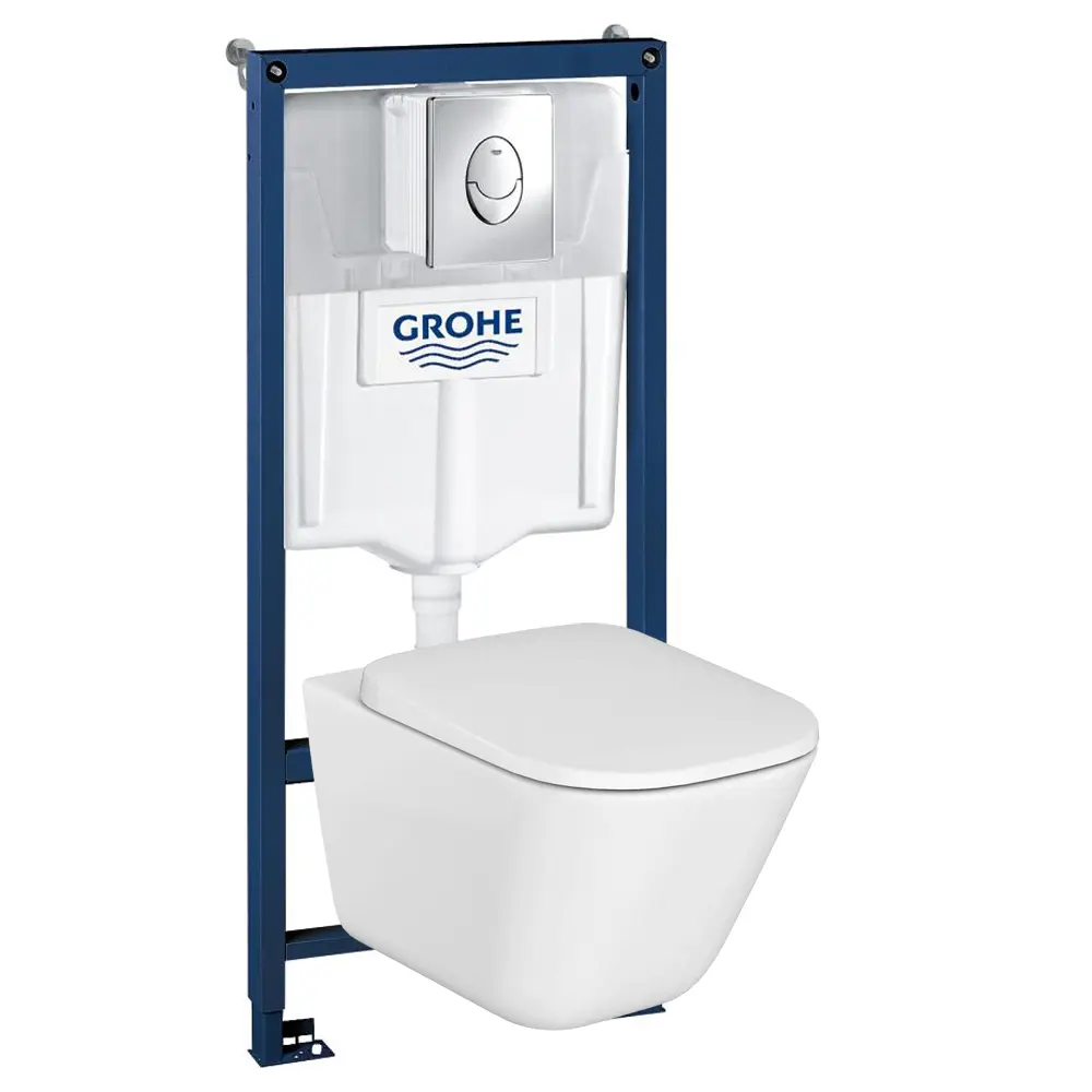 Фото Комплект инсталляция и унитаз подвесной GROHE Rapid SL The Gap 38721001R2 безободковый цвет унитаза белый Фото Комплект инсталляция и унитаз подвесной GROHE Rapid SL The Gap 38721001R2 безободковый цвет унитаза белый