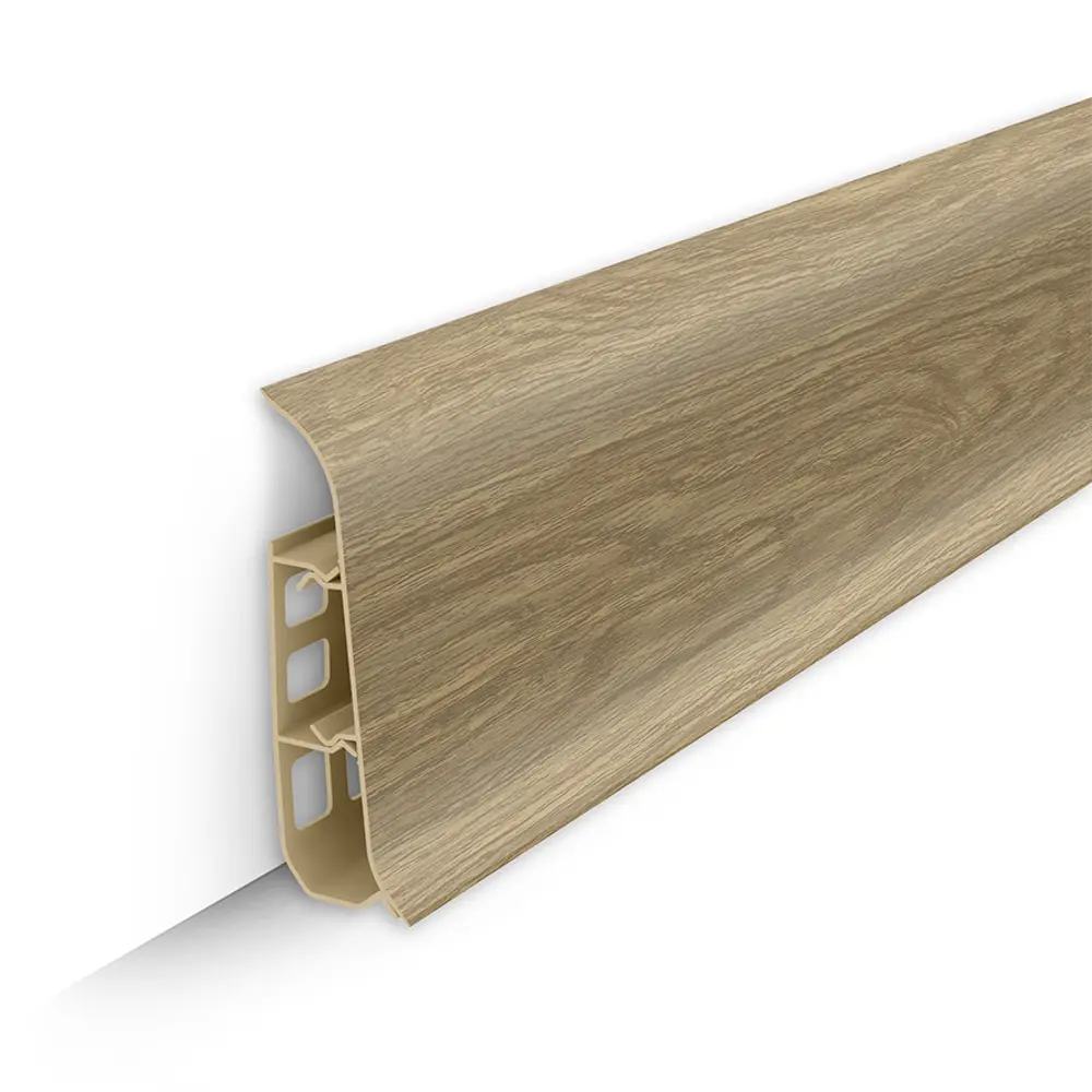 Фото Плинтус Ideal ПВХ дуб байкал 2200x70x22 мм Фото Плинтус Ideal ПВХ дуб байкал 2200x70x22 мм